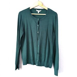 Time and Tru Women's Olive Green Button Front Long Sleeve Top XL Casual